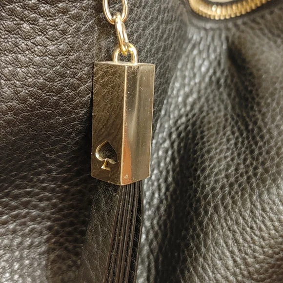 kate spade Black Pebbled Leather Crossbody Hobo with Tassel - Picture 2 of 6